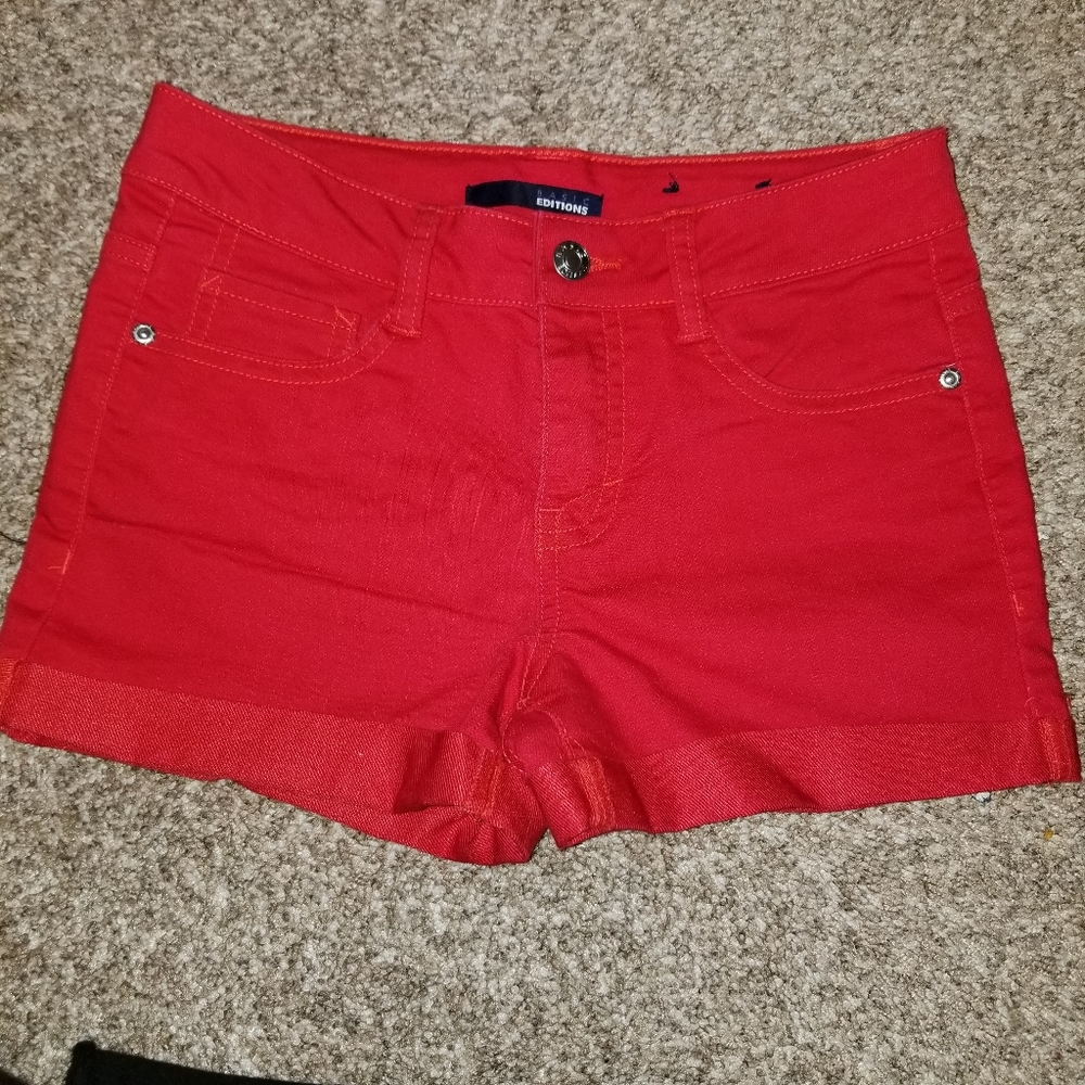 ⭐Basic Editions red denim shorts